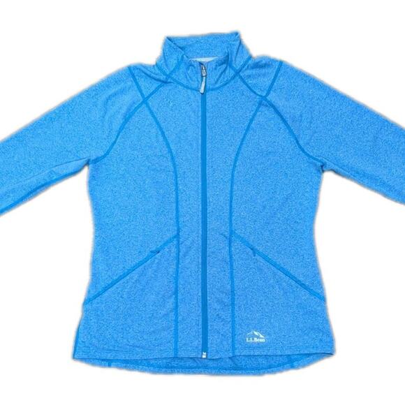 L.L. Bean Women’s Medium Full Zip Performance Jacket Blue Stretch Athletic - Picture 2 of 16
